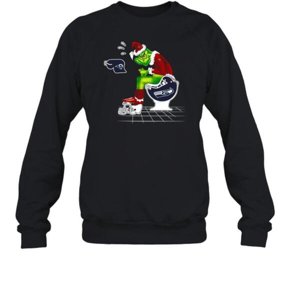 Santa Grinch San Francisco 49Ers Shit On Other Teams Christmas Sweatshirt - Picture 1 of 4